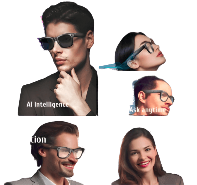 AI Smart Glasses with 8MP Camera Video Recording 100+ Languages Translation - TKINGS