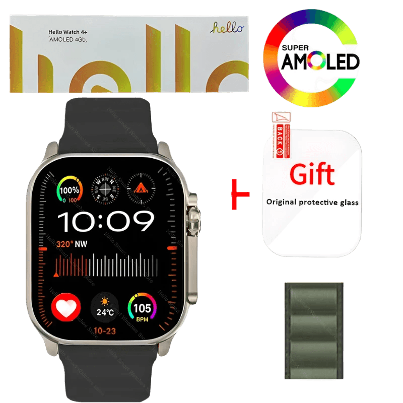 Hello Watch 4 Plus Ultra 2 Smartwatch 49mm 4G ROM NFC GPT - TKINGS
