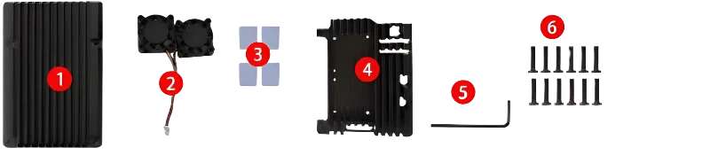 Raspberry Pi 5 Aluminum Metal Case with Dual Cooling Fans - TKINGS