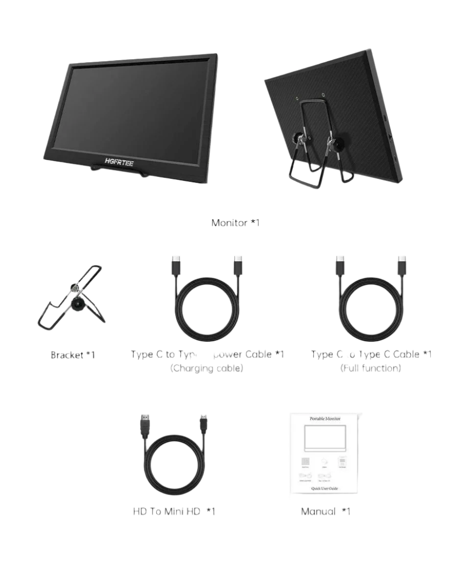 HGFRTEE 11.6 inch Portable Monitor 768P Display Laptop Screen - TKINGS