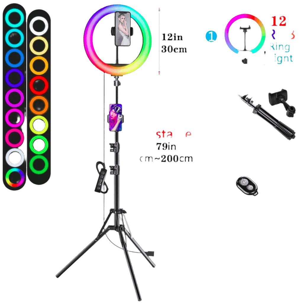 Selfie Ring Light RGB Tripod Phone Stand Holder - TKINGS