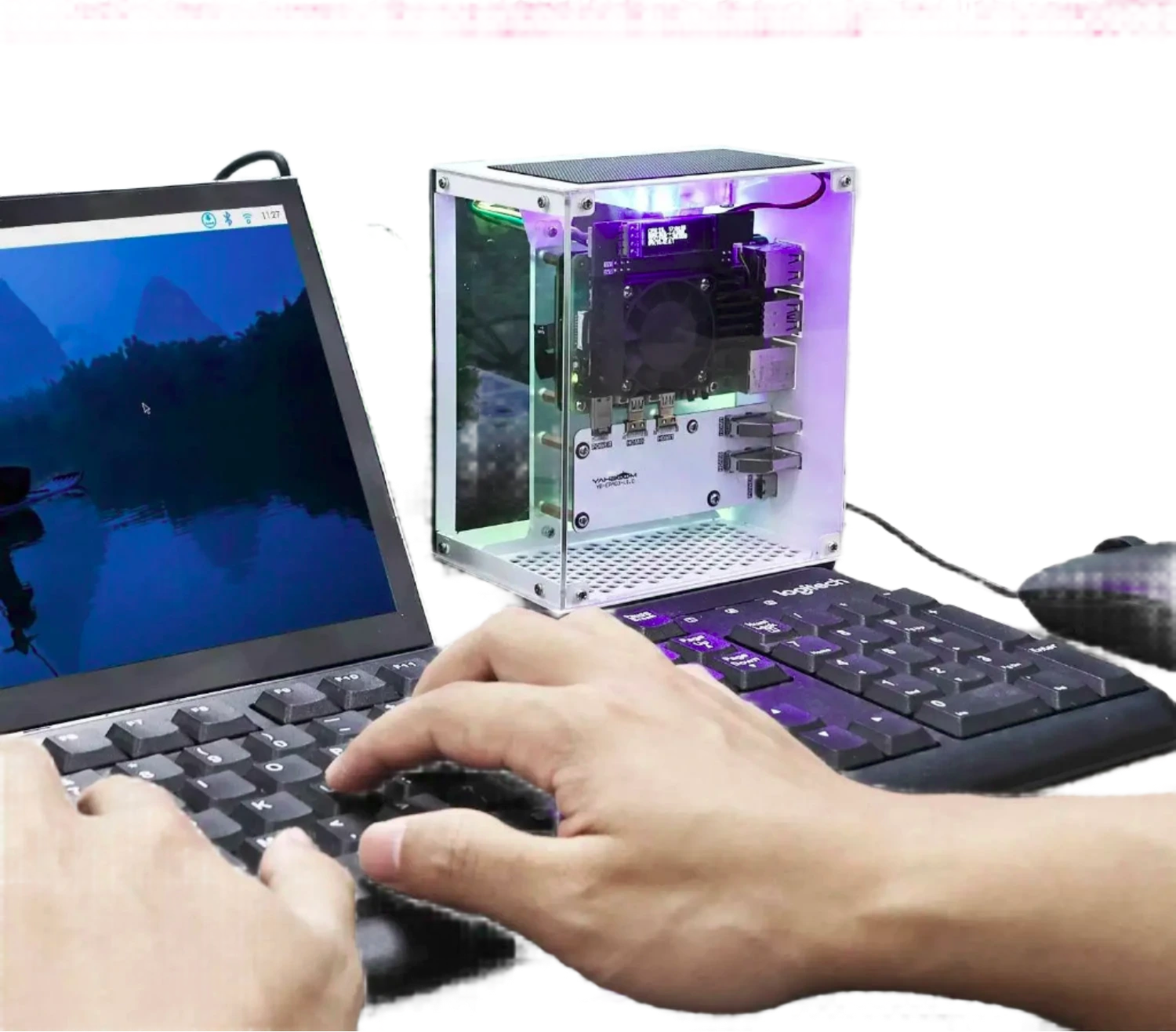 Protective Case for Raspberry Pi 5 Kit with Cooling Fan RGB - TKINGS