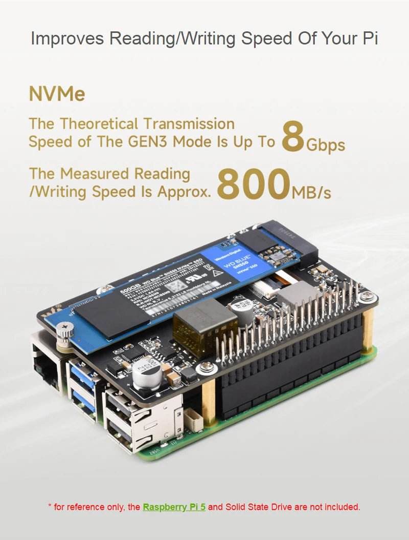 Raspberry Pi 5 PCIe To M.2 With PoE HAT (B) - TKINGS
