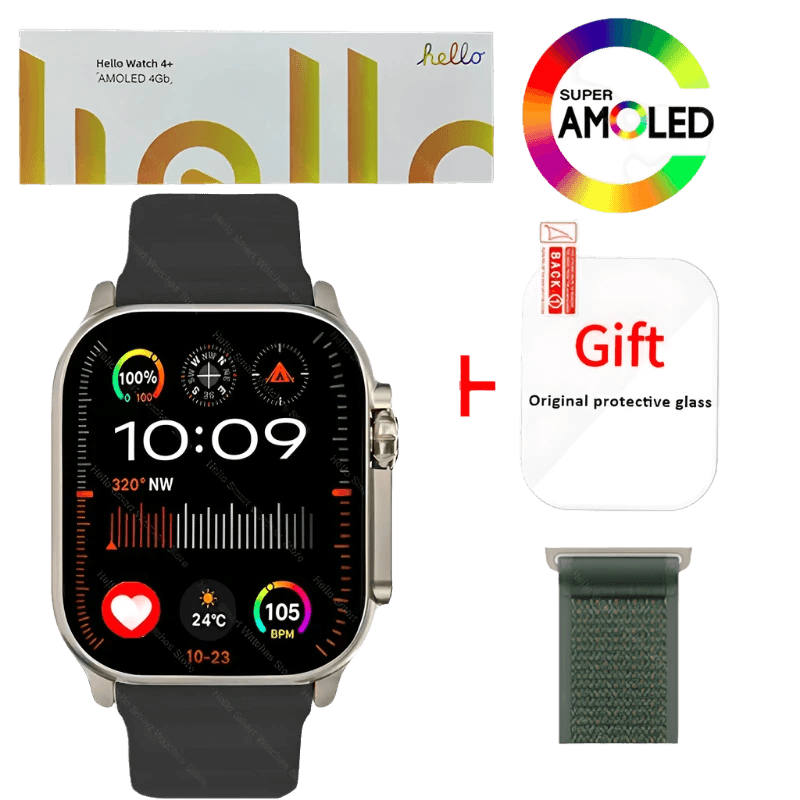 Hello Watch 4 Plus Ultra 2 Smartwatch 49mm 4G ROM NFC GPT - TKINGS
