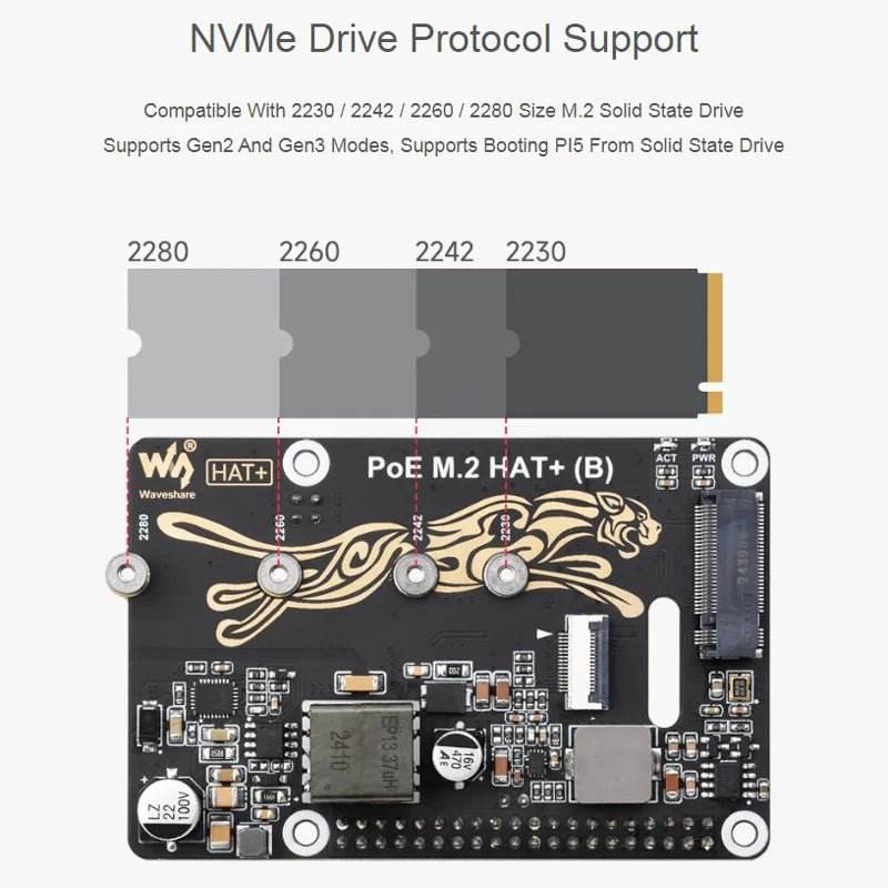 Raspberry Pi 5 PCIe To M.2 With PoE HAT (B) - TKINGS