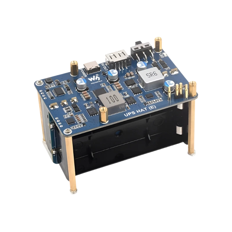 Raspberry Pi 5 UPS HAT (E) 4-Port 5V 6A Uninterruptible Power Supply - TKINGS