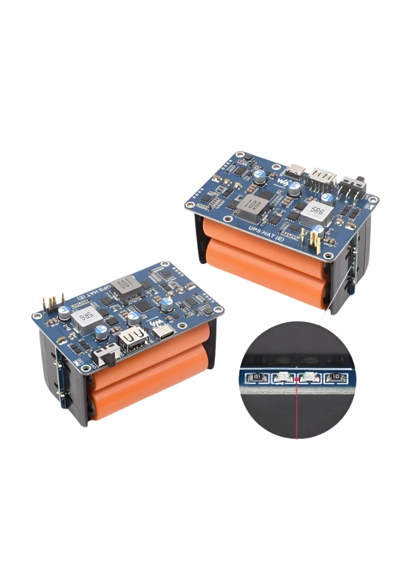 Raspberry Pi 5 UPS HAT (E) 4-Port 5V 6A Uninterruptible Power Supply - TKINGS