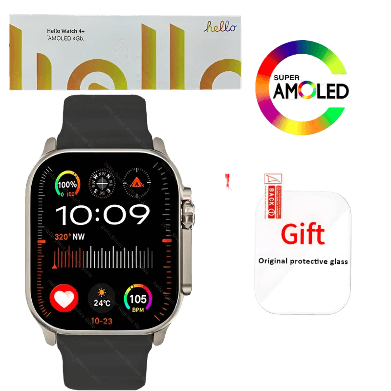 Hello Watch 4 Plus Ultra 2 Smartwatch 49mm 4G ROM NFC GPT - TKINGS