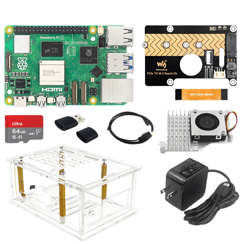 Raspberry Pi 5 PCIe to M.2 NVME Kit 4G 8G 16GB RAM - TKINGS