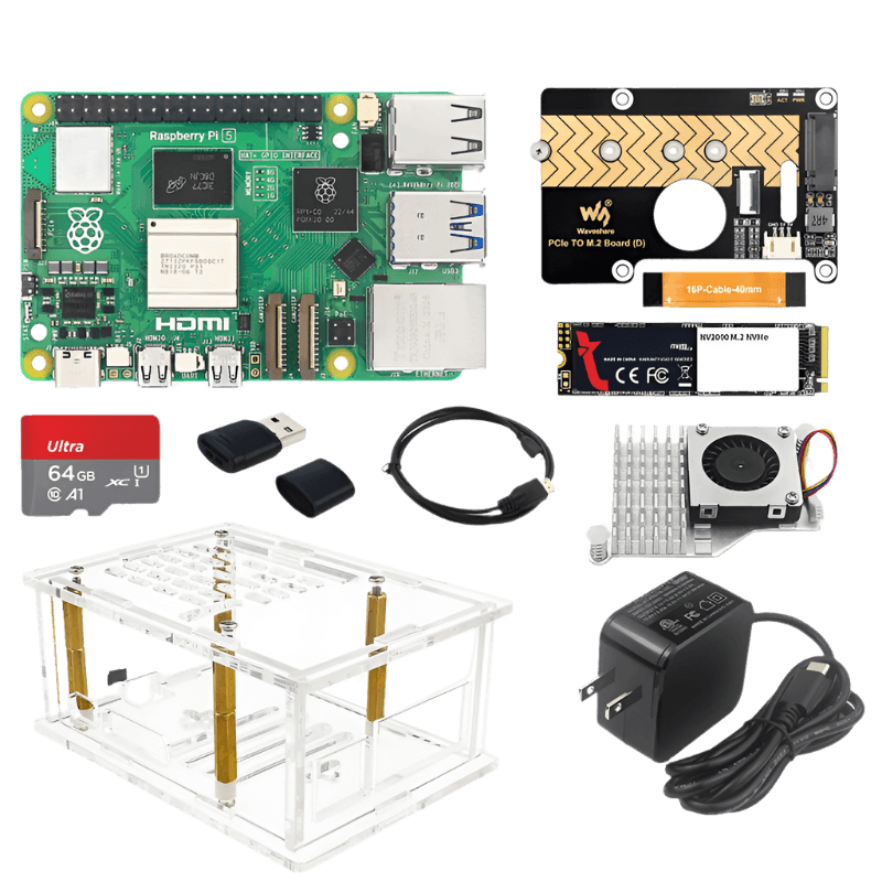 Raspberry Pi 5 PCIe to M.2 NVME Kit 4G 8G 16GB RAM - TKINGS