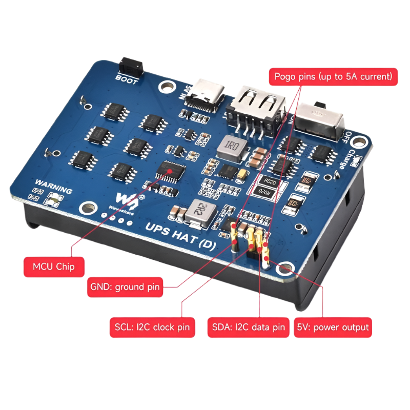 Raspberry Pi 5 4 3 UPS HAT Support 21700 Li Battery 5V - TKINGS