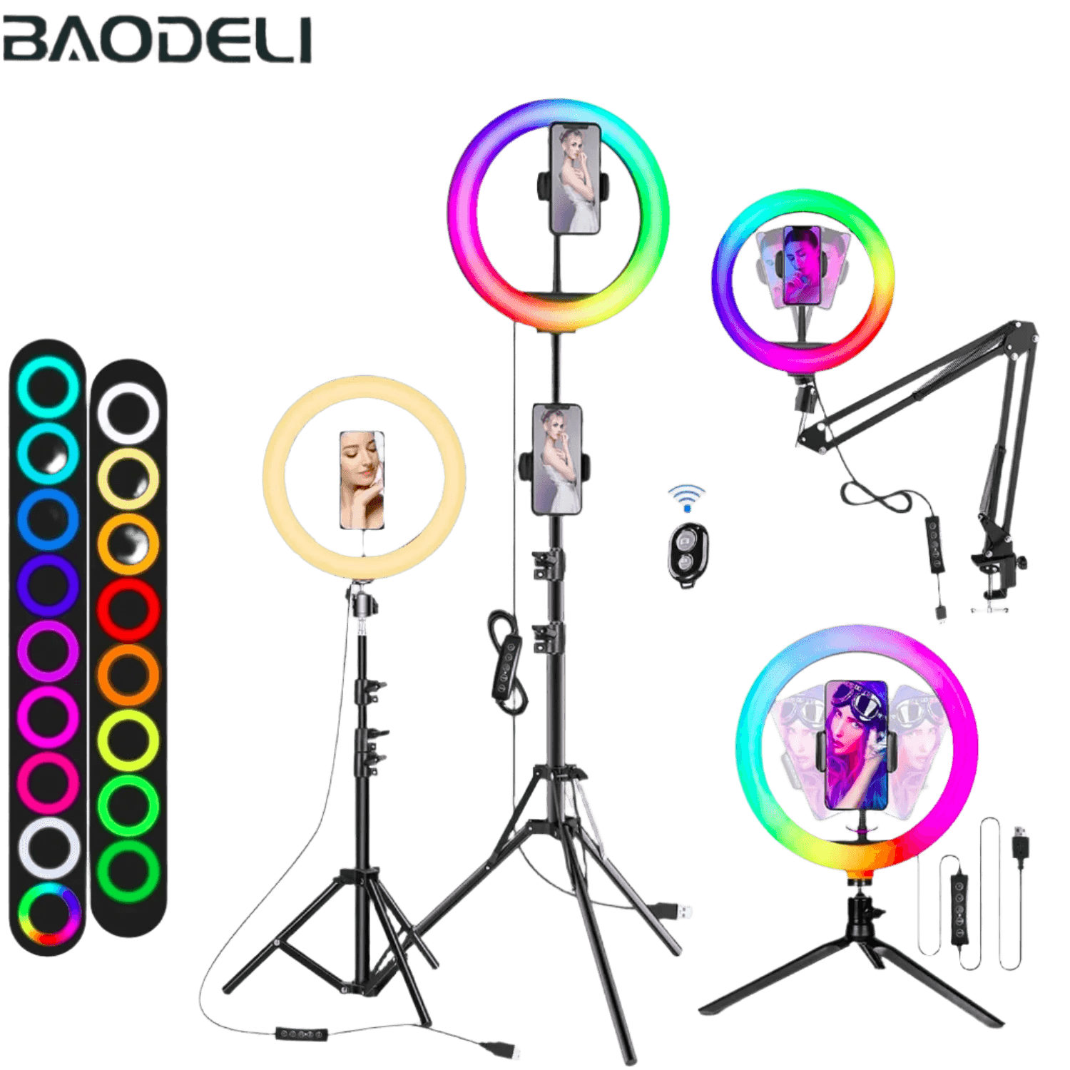 Selfie Ring Light RGB Tripod Phone Stand Holder - TKINGS