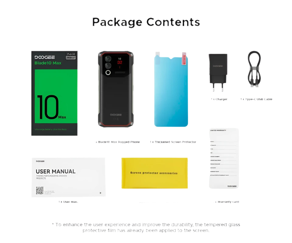 Blade10 Max Rugged Phone 6.56" 90Hz IPS 8GB 256GB 50MP 10300mAh