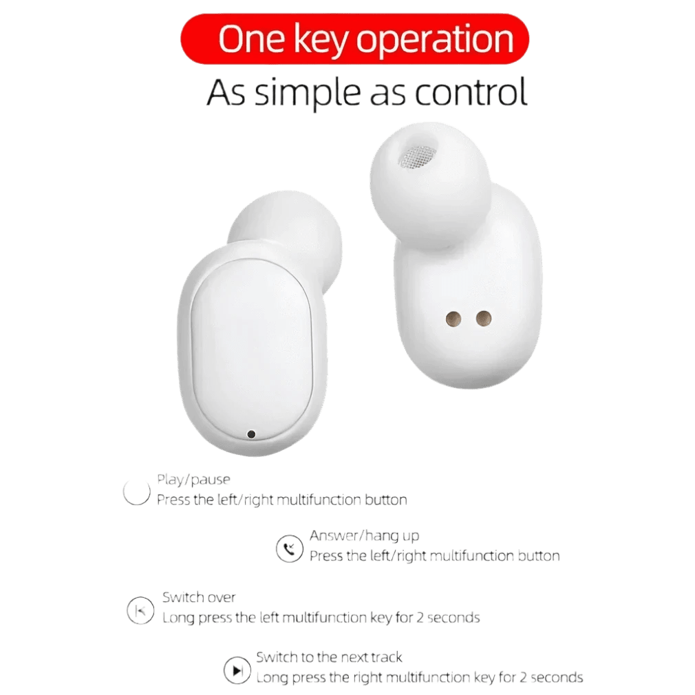 5.0TWS Earbuds Waterproof Sports Binaural Stereo Button - TKINGS