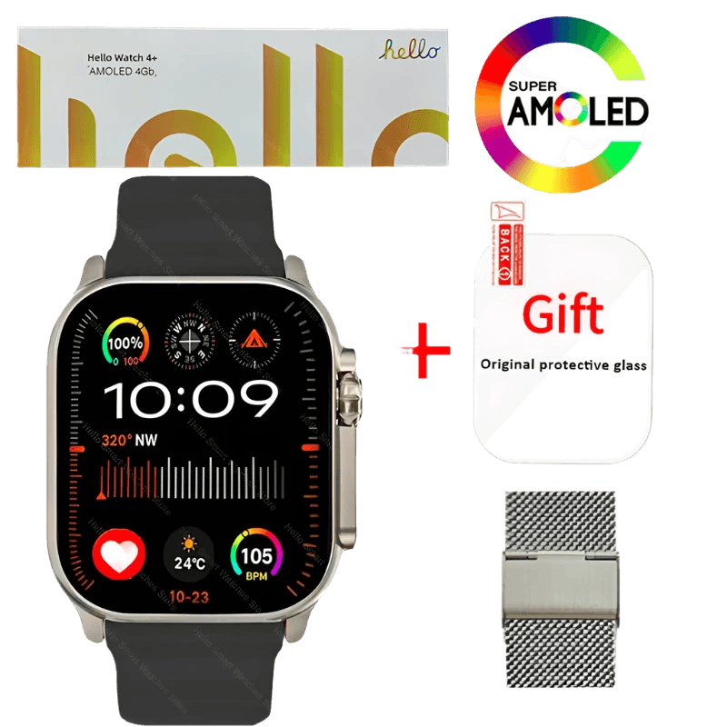 Hello Watch 4 Plus Ultra 2 Smartwatch 49mm 4G ROM NFC GPT - TKINGS
