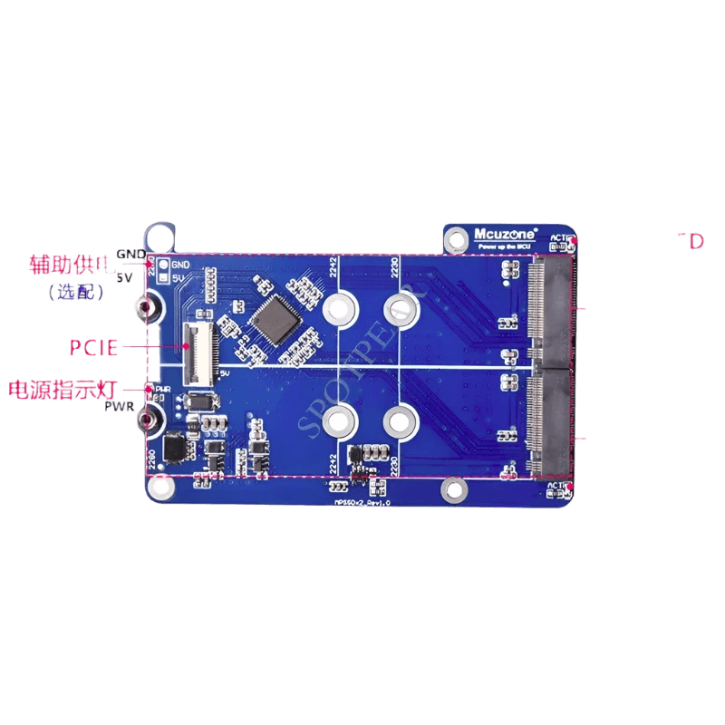 Raspberry Pi 5 PCIe to M.2 NVMe Dual SSD Adapter MPS2280D - TKINGS