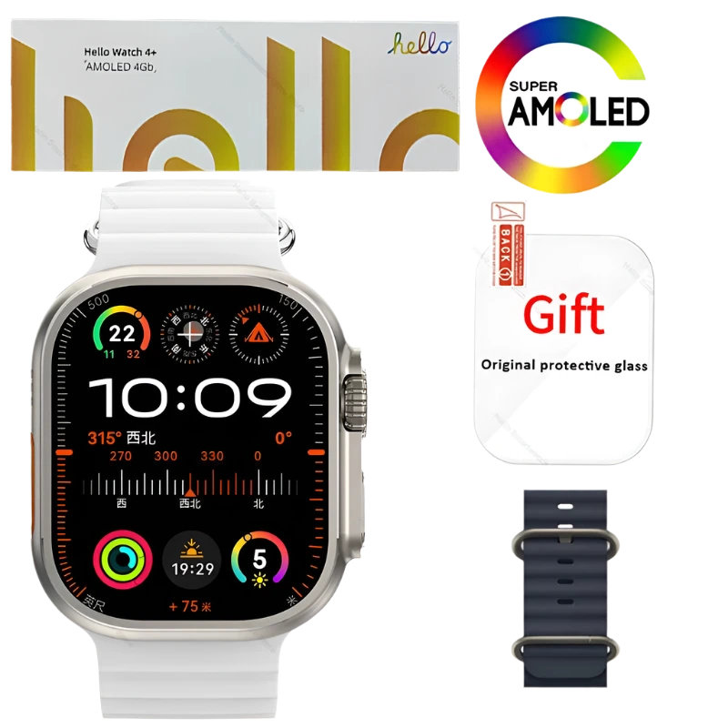 Smartwatch 2025 Official Original Hello Watch 4 Plus ULTRA 2 AMOLED 4G NFC - TKINGS