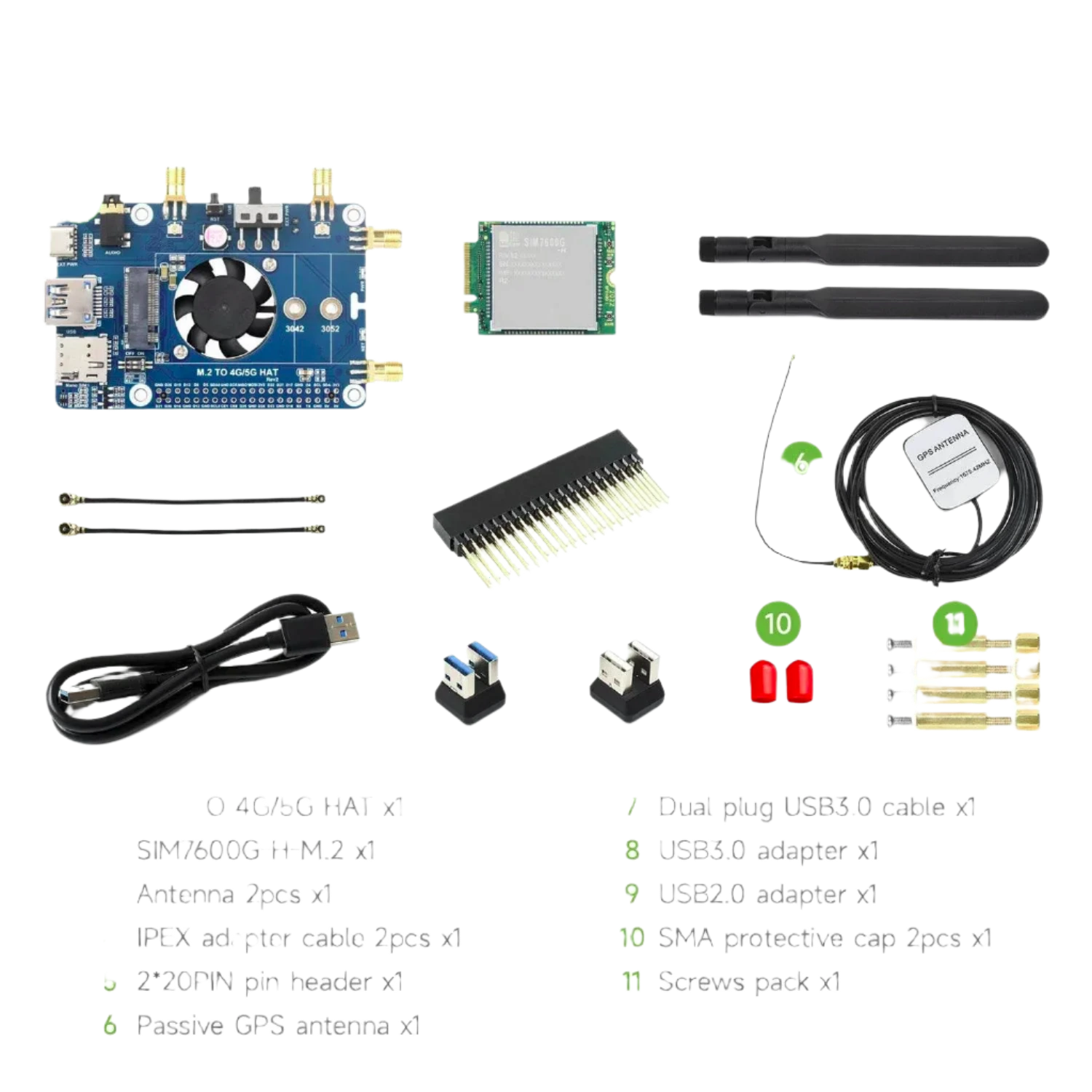 Waveshare SIM7600G-H M.2 4G HAT for Raspberry Pi LTE, LTE CAT4 - TKINGS