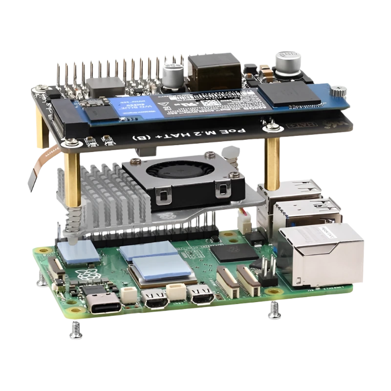 Raspberry Pi 5 PCIe To M.2 With PoE HAT (B) - TKINGS