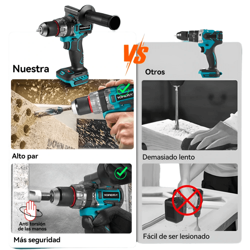 YOFIDRA 700N.M Brushless Electric Impact Drill Cordless Screwdriver - TKINGS