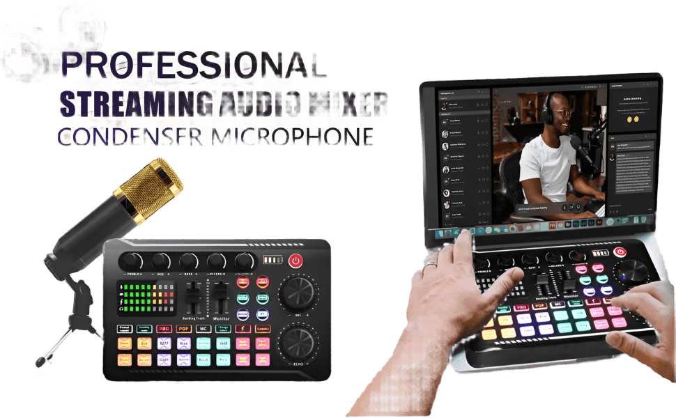 DJ Equipment Microphone Sound Card Console Studio Kit - TKINGS
