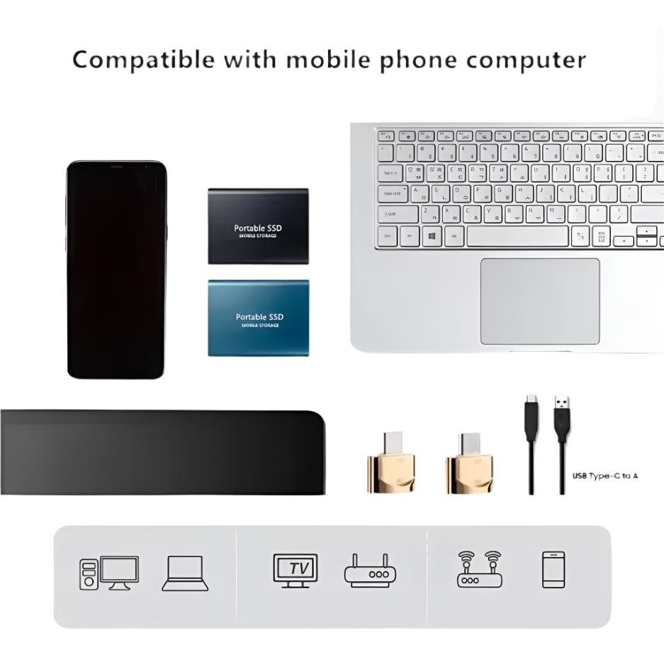 Portable Hard Drive 16TB Solid Disk High Speed External 3.1 Type-C - TKINGS