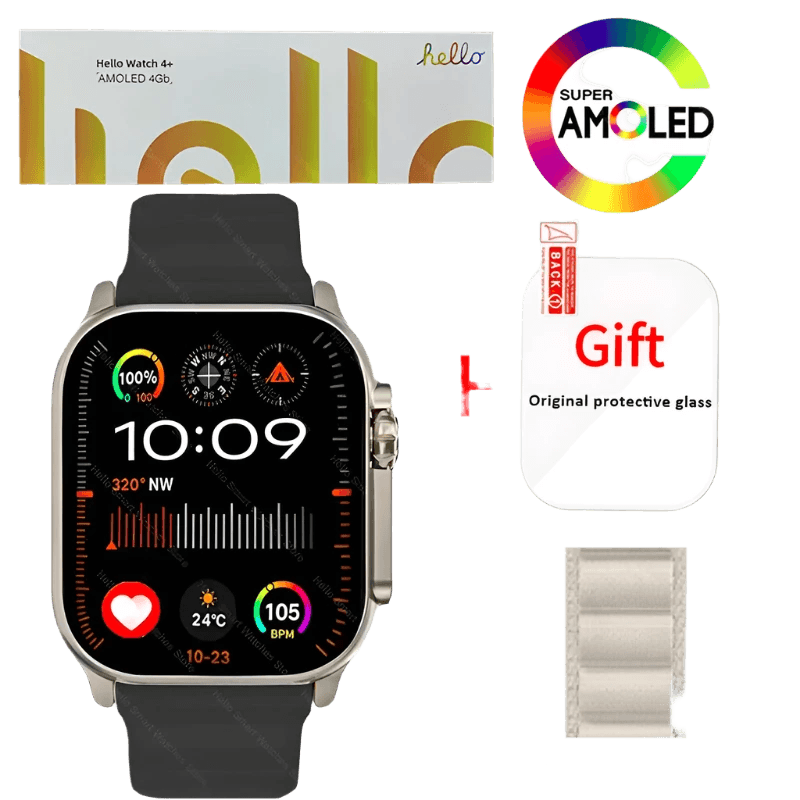 Hello Watch 4 Plus Ultra 2 Smartwatch 49mm 4G ROM NFC GPT - TKINGS
