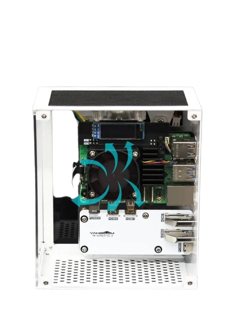Protective Case for Raspberry Pi 5 Kit with Cooling Fan RGB - TKINGS