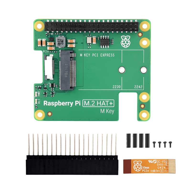 Official Raspberry Pi 5 M.2 HAT+ Gen2 Gen3 NVME M.2 SSD 2230/2242 - TKINGS
