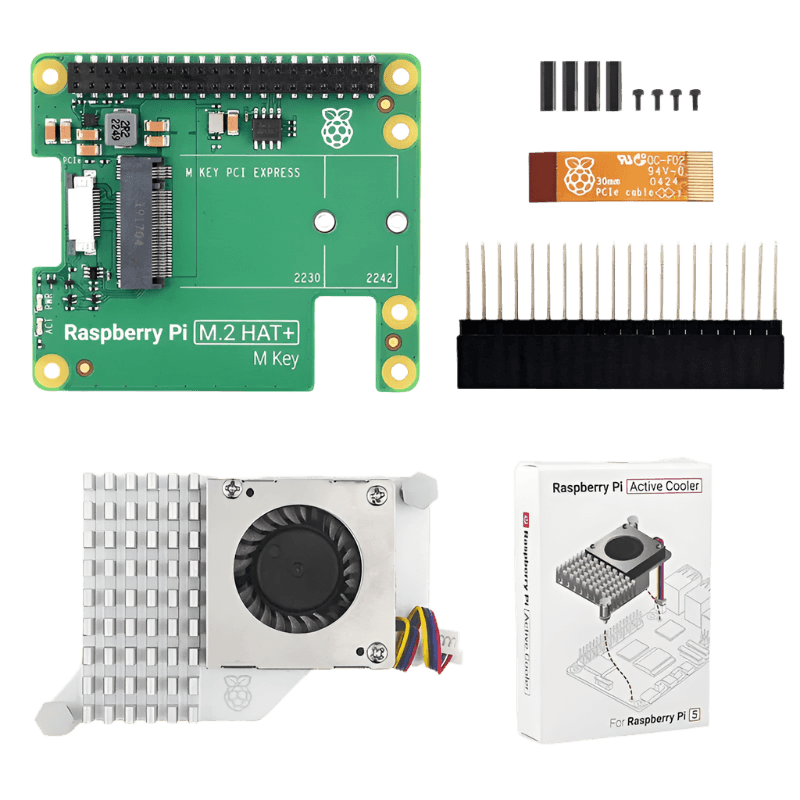 Official Raspberry Pi 5 M.2 HAT+ Gen2 Gen3 NVME M.2 SSD 2230/2242 - TKINGS