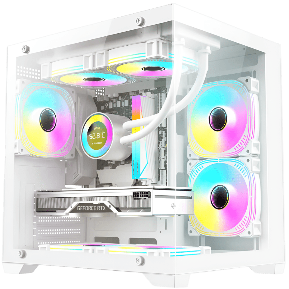 Computer Cases & Towers case pc Gaming White Micro ATX - TKINGS