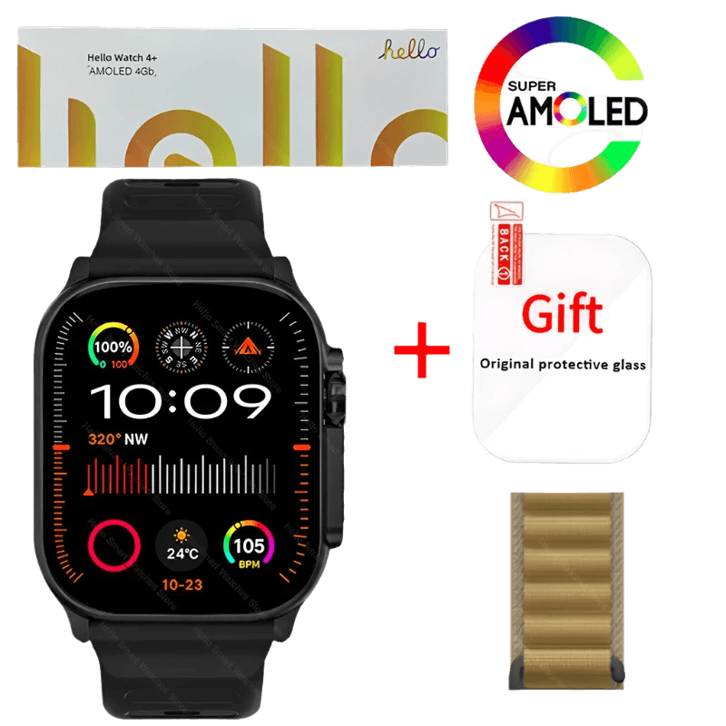 Hello Watch 4 Plus Ultra 2 Smartwatch 49mm 4G ROM NFC GPT - TKINGS