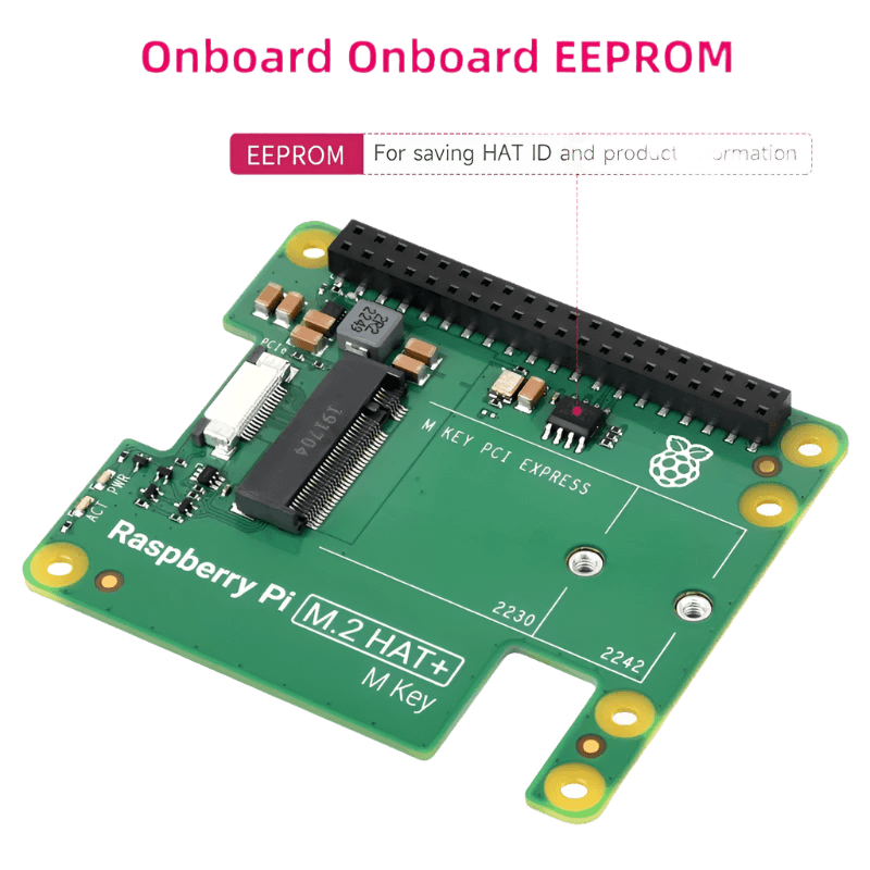 Official Raspberry Pi 5 M.2 HAT+ Gen2 Gen3 NVME M.2 SSD 2230/2242 - TKINGS