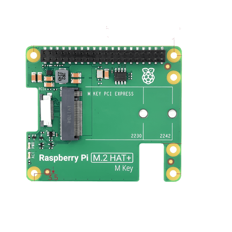 Official Raspberry Pi 5 M.2 HAT+ Gen2 Gen3 NVME M.2 SSD 2230/2242 - TKINGS