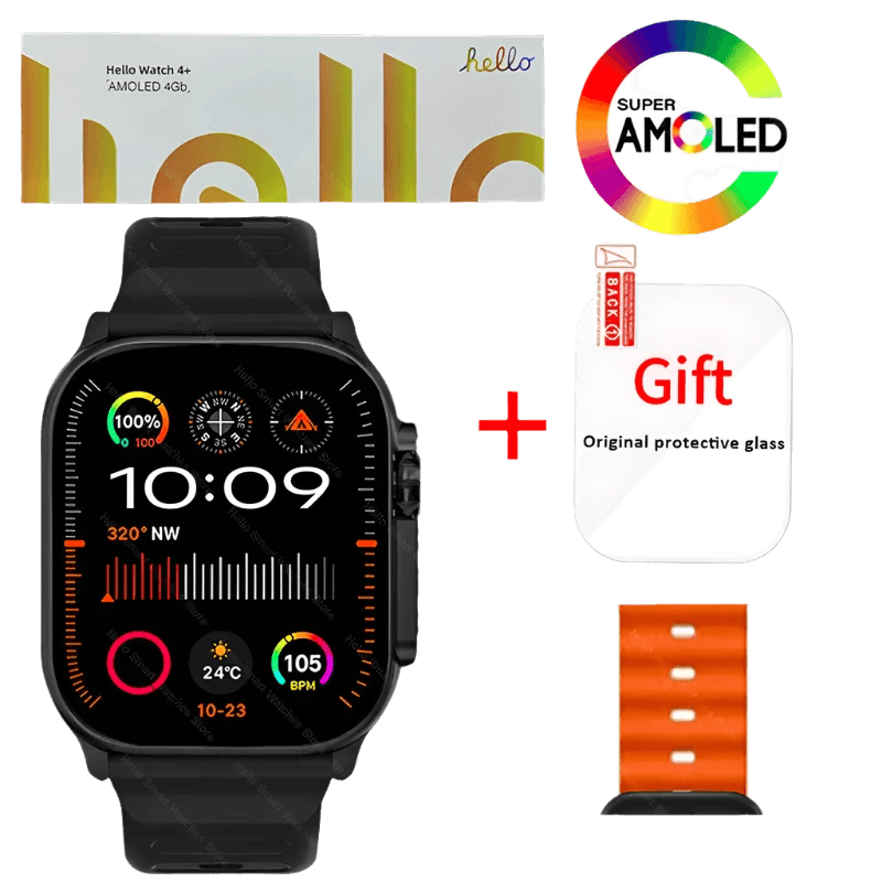 Hello Watch 4 Plus Ultra 2 Smartwatch 49mm 4G ROM NFC GPT - TKINGS