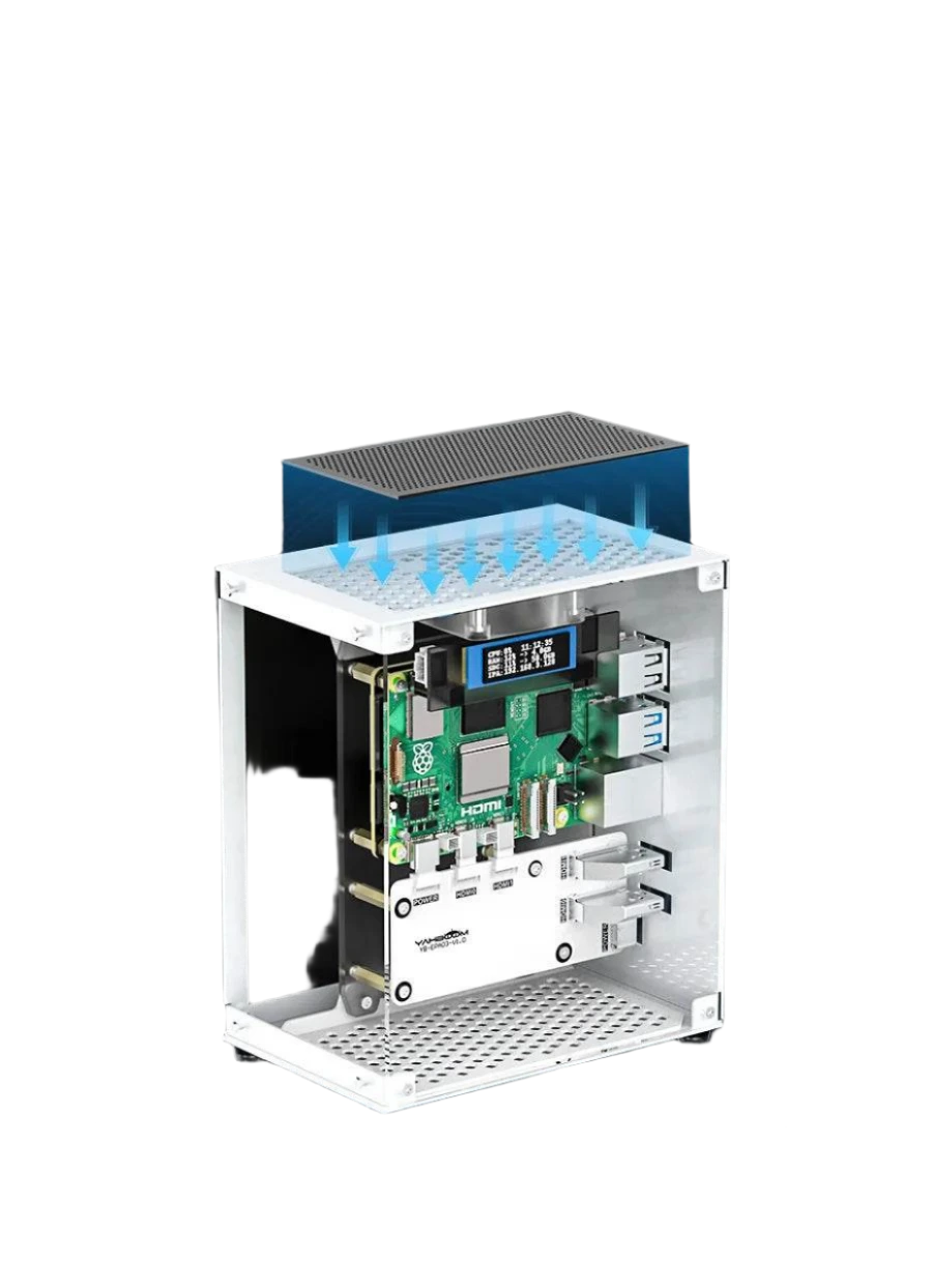 Protective Case for Raspberry Pi 5 Kit with Cooling Fan RGB - TKINGS