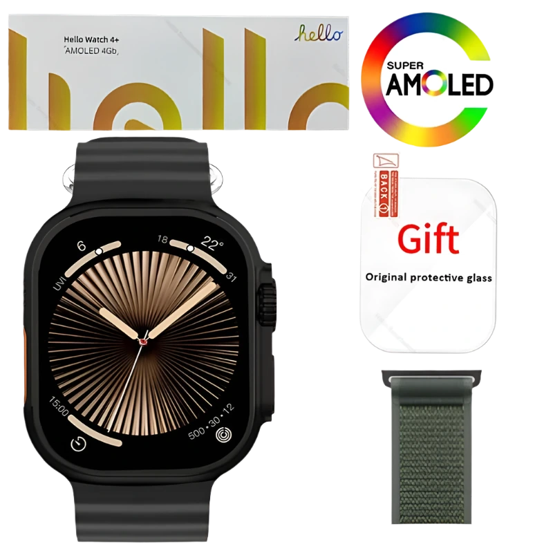 Smartwatch 2025 Official Original Hello Watch 4 Plus ULTRA 2 AMOLED 4G NFC - TKINGS