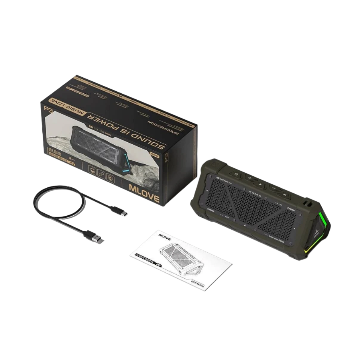 MLOVE P3 Outdoor Bluetooth Speaker, 40W Output Power - TKINGS
