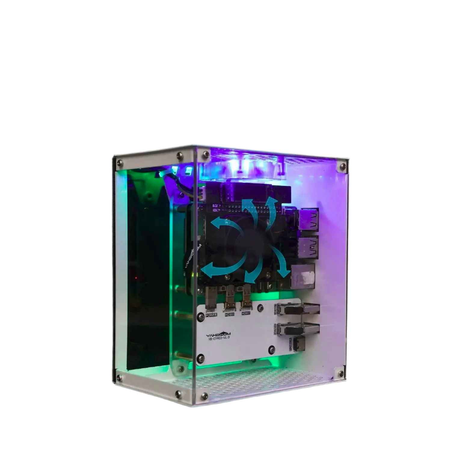 Protective Case for Raspberry Pi 5 Kit with Cooling Fan RGB - TKINGS