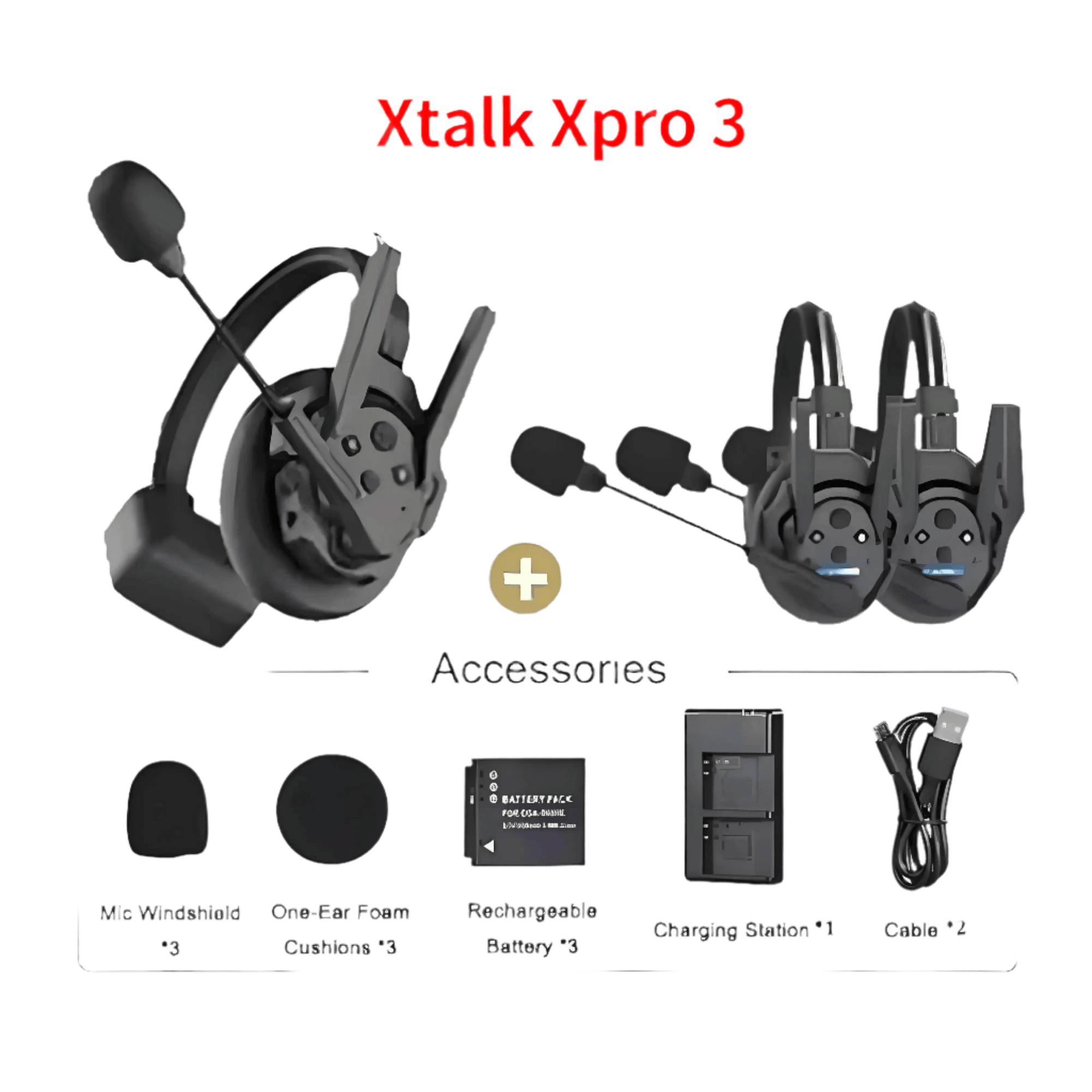 Synco Xtalk Pro X2 X5 Remote Headset Wireless Intercom System 2.4G - TKINGS
