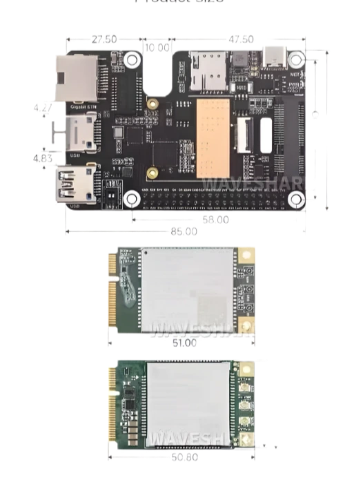 Raspberry Pi 5 PCIE to 4G SIM card Internet communication module - TKINGS