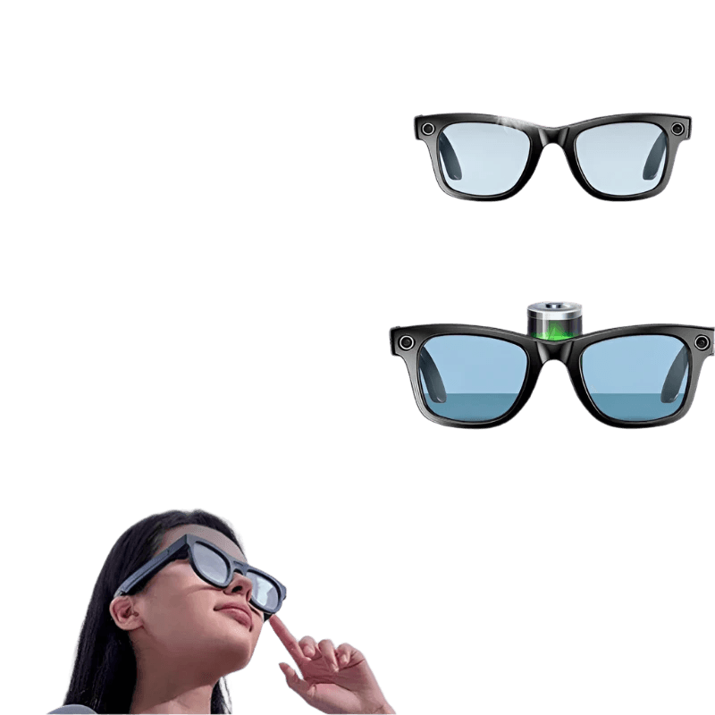AI Smart Glasses with 8MP Camera Video Recording 100+ Languages Translation - TKINGS