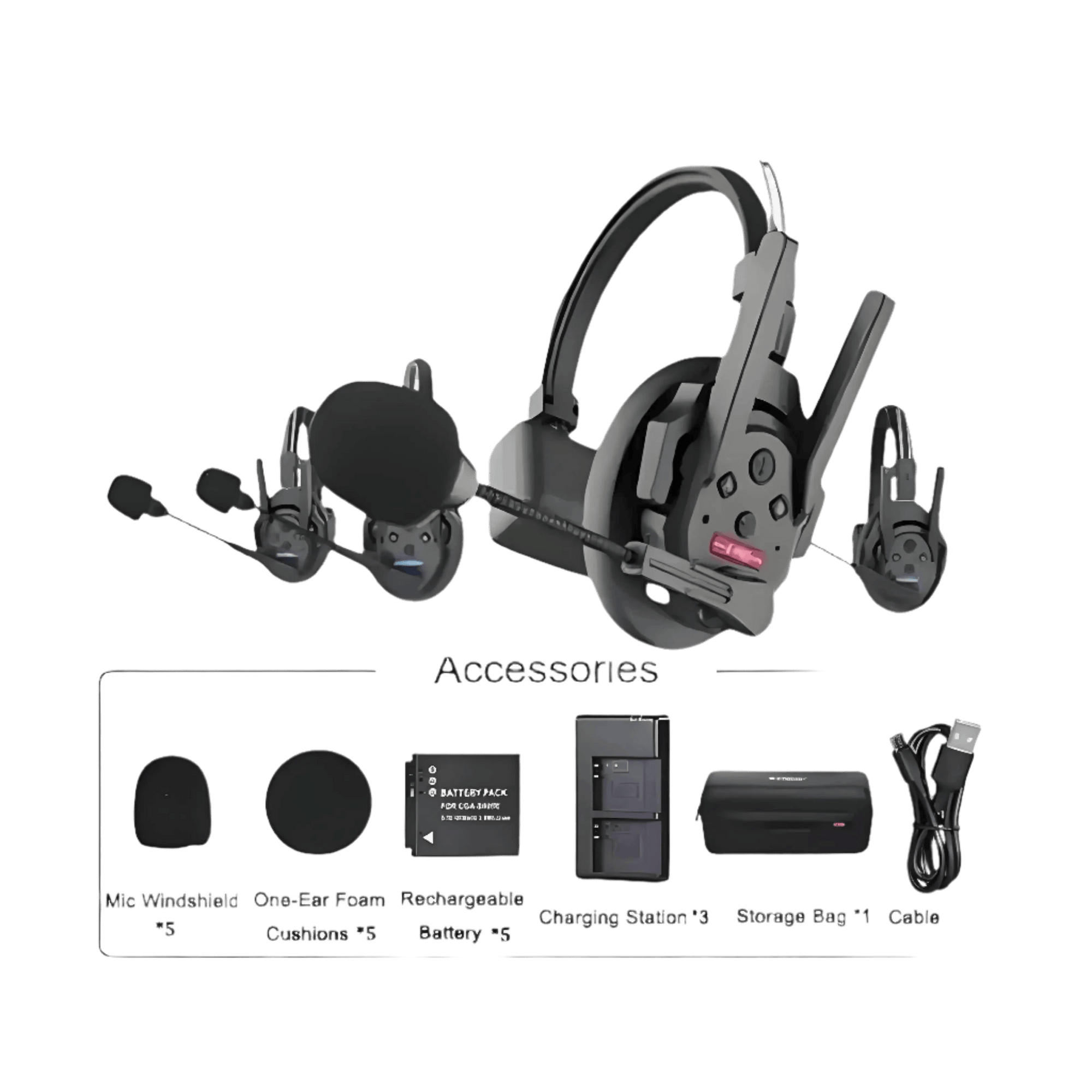 Synco Xtalk Pro X2 X5 Remote Headset Wireless Intercom System 2.4G - TKINGS