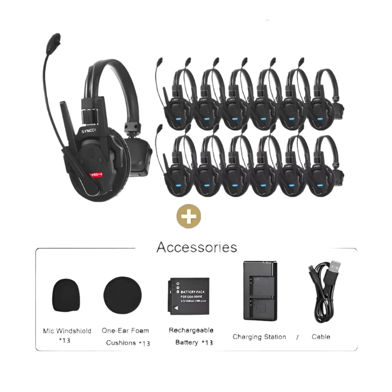 Synco Xtalk Pro X2 X5 Remote Headset Wireless Intercom System 2.4G - TKINGS