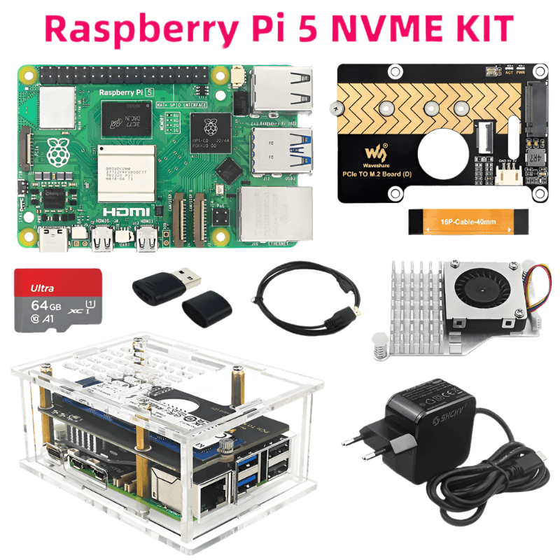 Raspberry Pi 5 PCIe to M.2 NVME Kit 4G 8G 16GB RAM - TKINGS