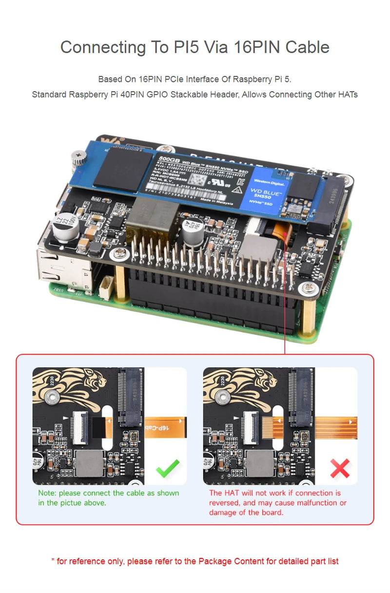 Raspberry Pi 5 PCIe To M.2 With PoE HAT (B) - TKINGS