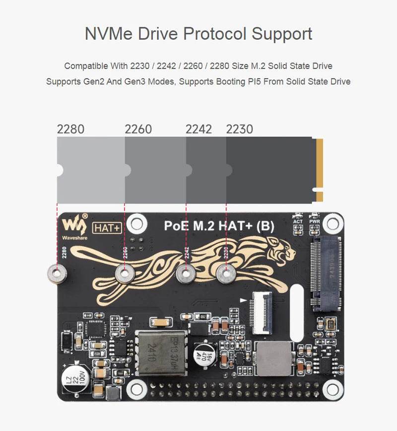 Raspberry Pi 5 PCIe To M.2 With PoE HAT (B) - TKINGS