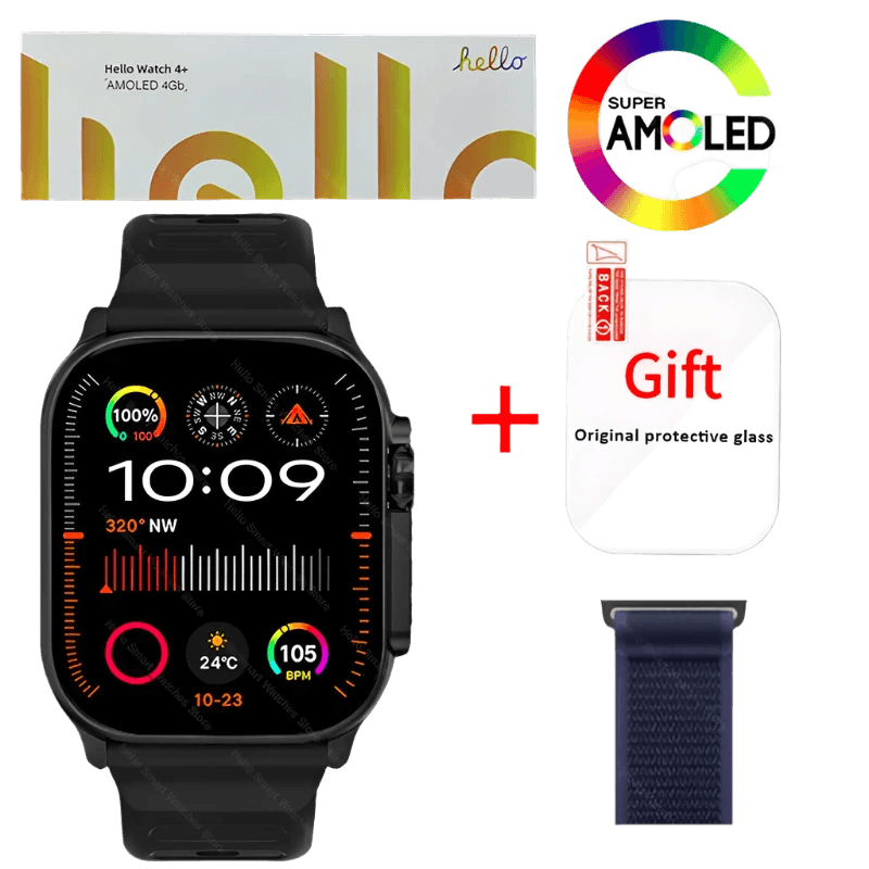 Hello Watch 4 Plus Ultra 2 Smartwatch 49mm 4G ROM NFC GPT - TKINGS