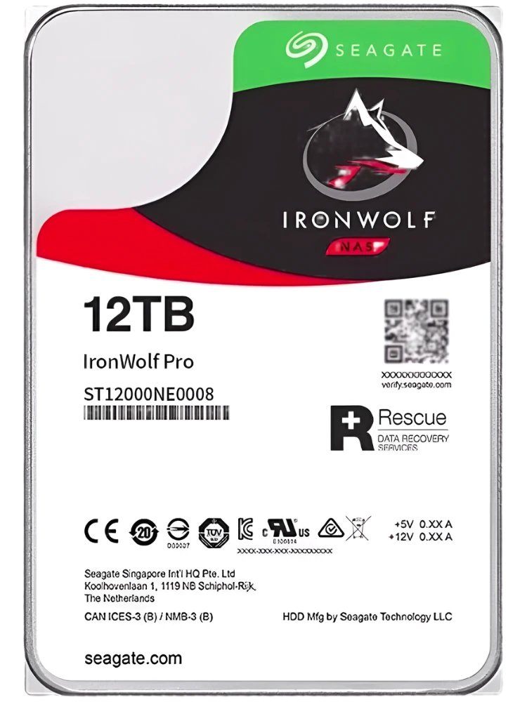 IronWolf Pro 12TB 7200RPM SATA 6Gb/s 3.5" NAS HDD