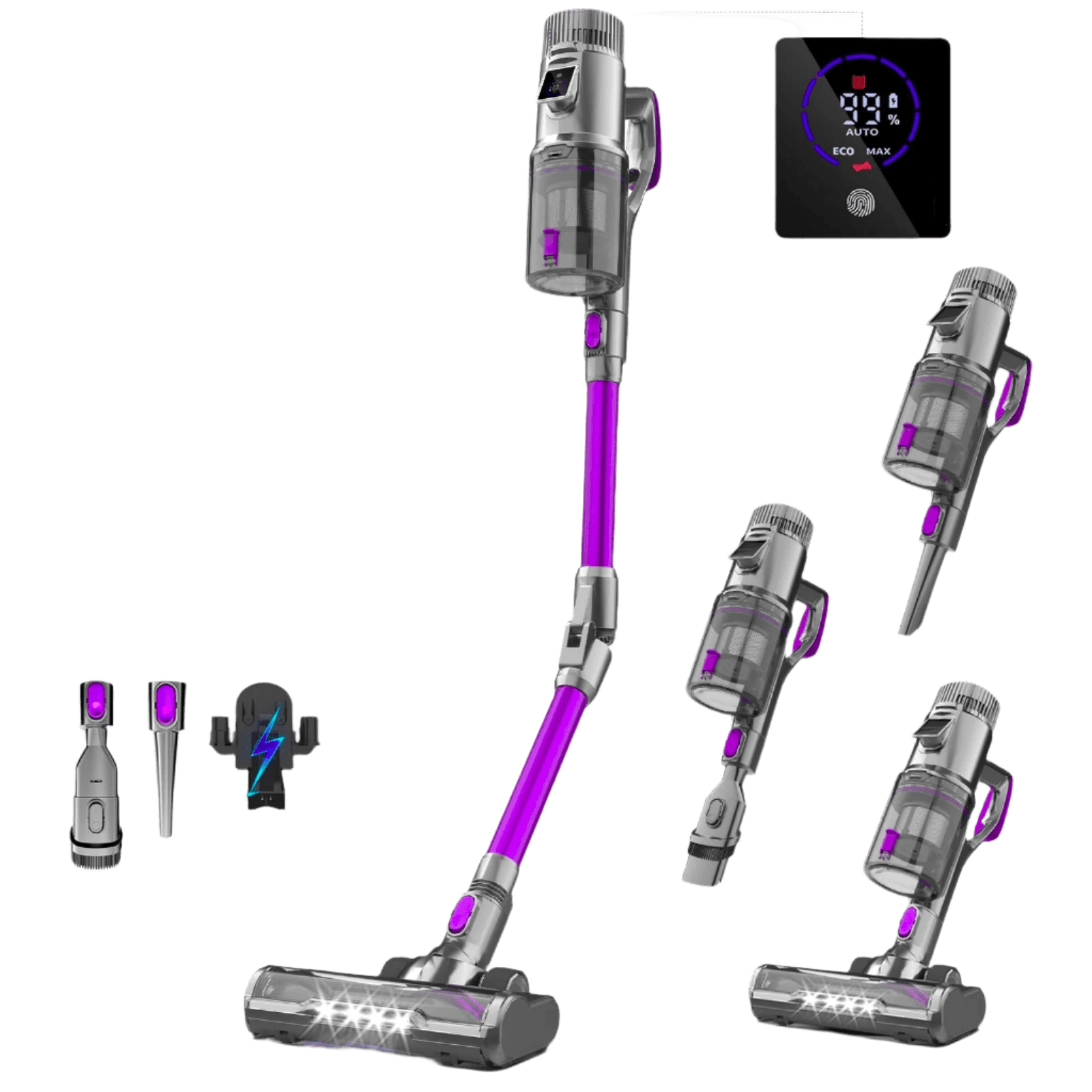 6-in-1 Vacuum clean Cordless with Anti-triangle Brush, 70000Pa 500W - TKINGS
